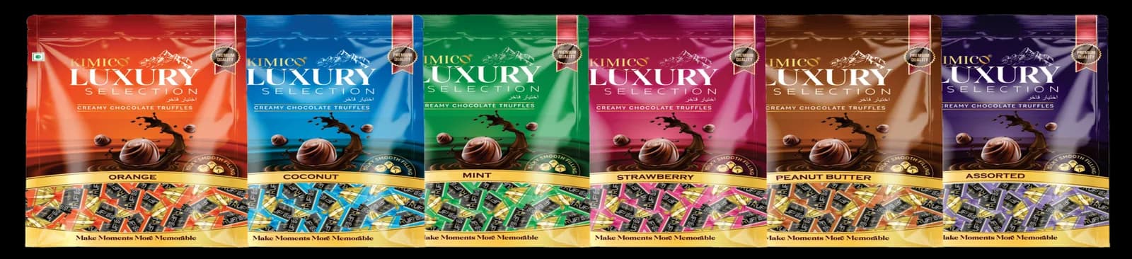 Kimico Luxury Selection truffle pouches in six flavours