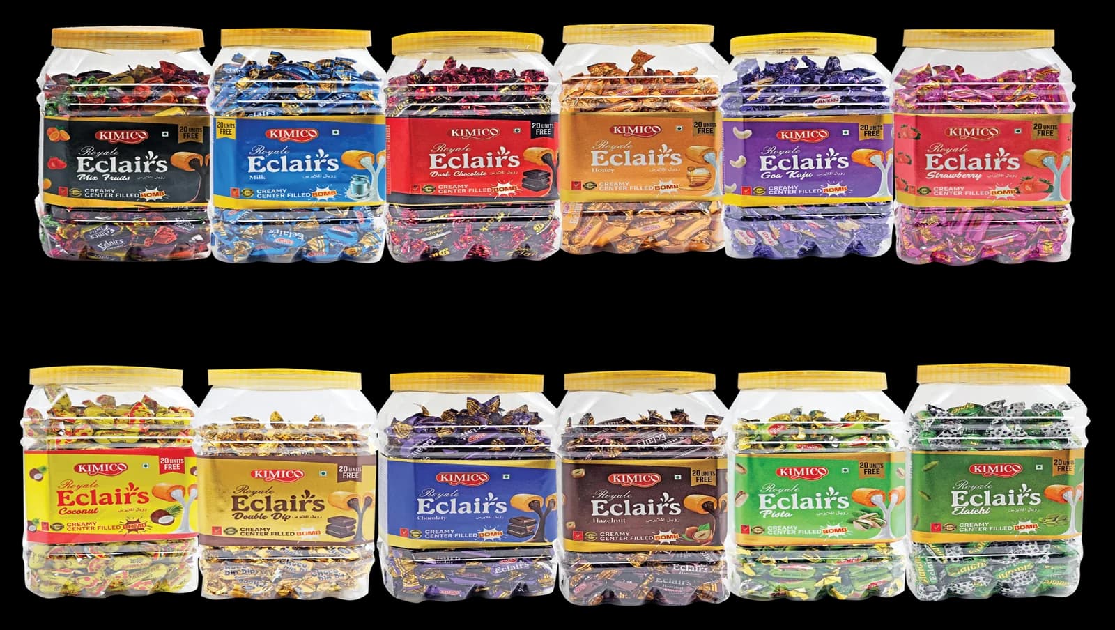 Royale Eclairs jars in twelve flavours
